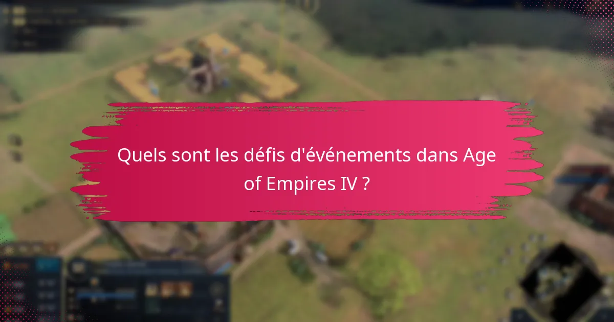 Quand les défis d’événements sont-ils disponibles ?